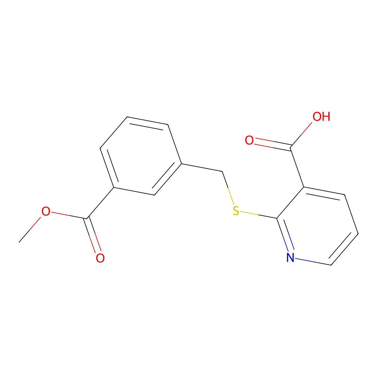 2-{[3-(Methoxycarbonyl)benzyl]thio}nicotinic acid molecular structure, CAS 298186-03-5