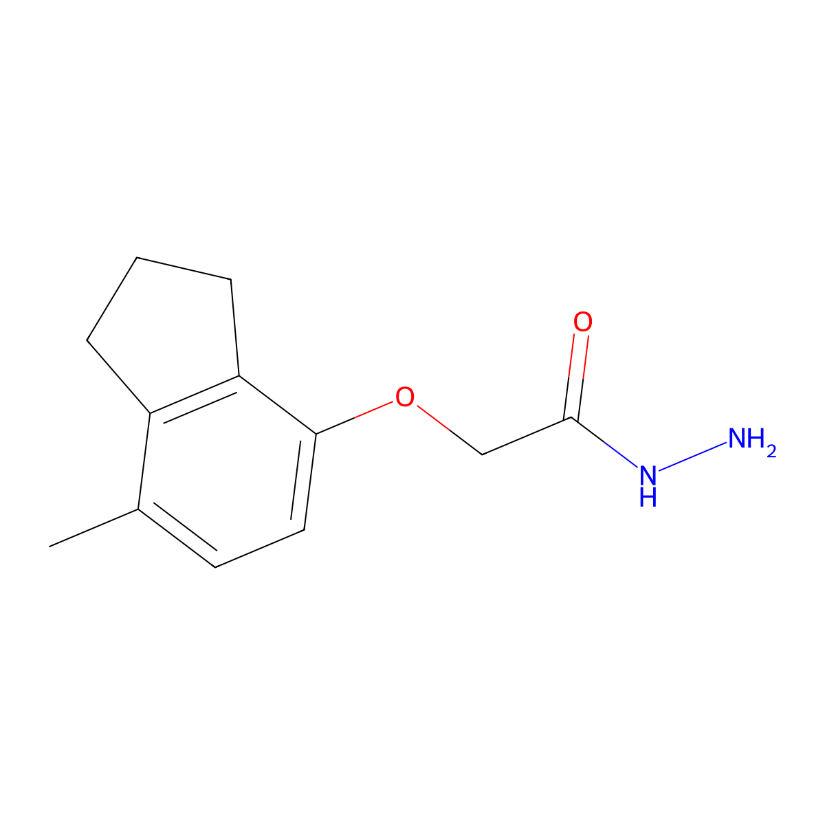 2-[(7-methyl-2,3-dihydro-1H-inden-4-yl)oxy]acetohydrazide molecular structure, CAS 298186-32-0