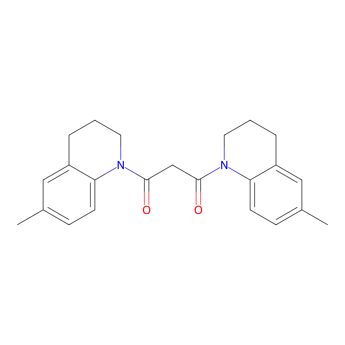 1,3-Bis(6-methyl-3,4-dihydroquinolin-1(2H)-yl)propane-1,3-dione molecular structure, CAS 298186-74-0