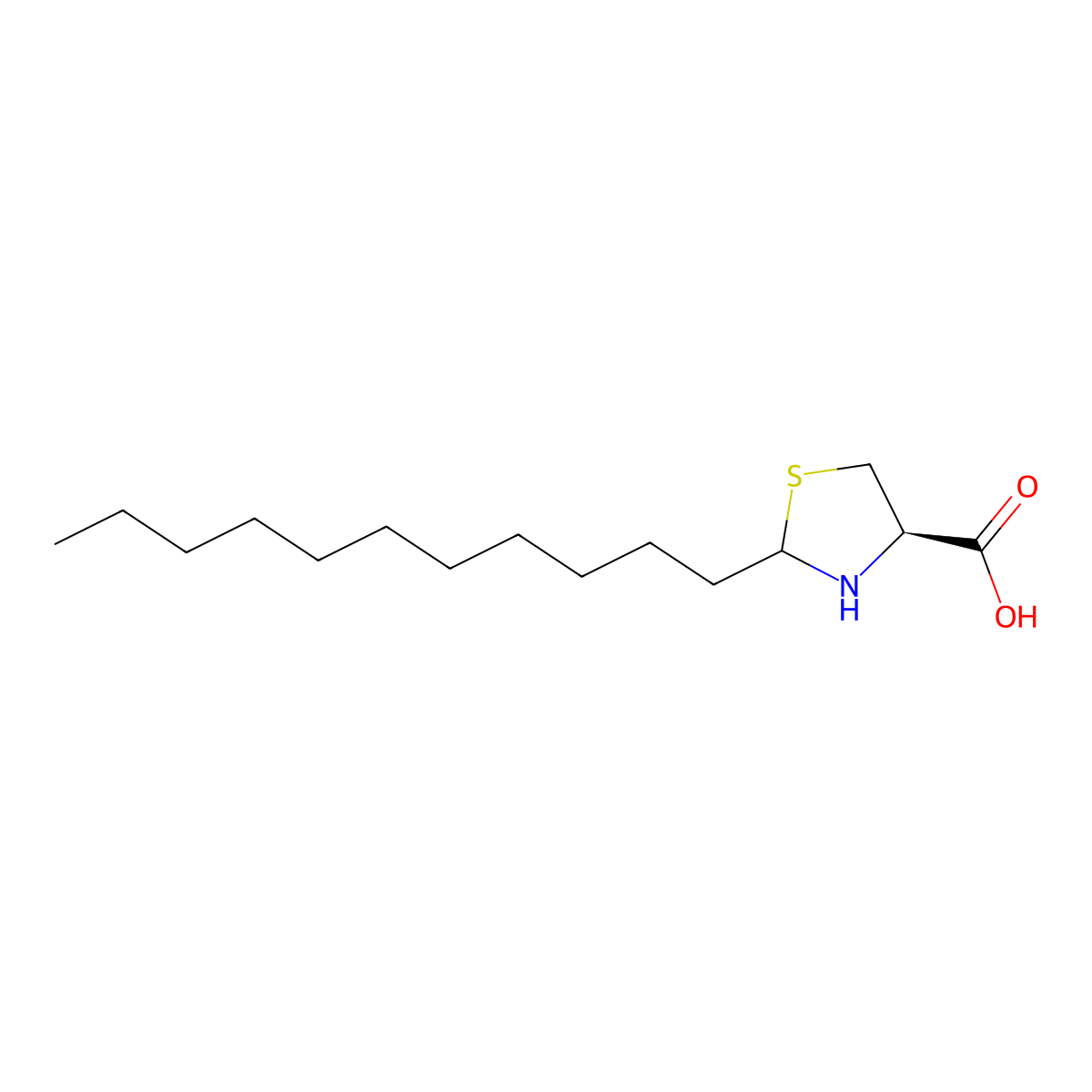 2-Undecyl-thiazolidine-4-carboxylic acid molecular structure, CAS 298186-80-8