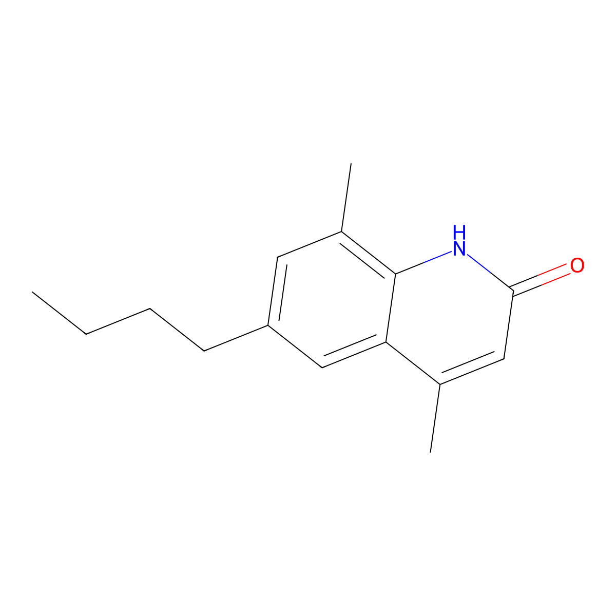 6-Butyl-4,8-dimethyl-2(1H)-quinolinone molecular structure, CAS 298186-81-9