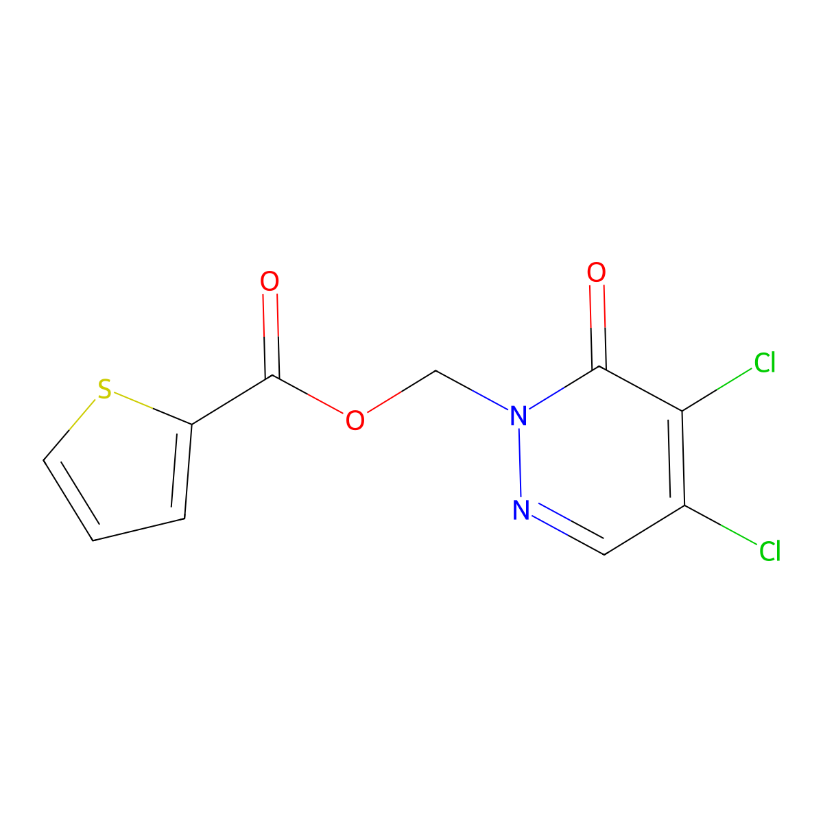 [4,5-dichloro-6-oxo-1(6H)-pyridazinyl]methyl 2-thiophenecarboxylate molecular structure, CAS 298188-04-2