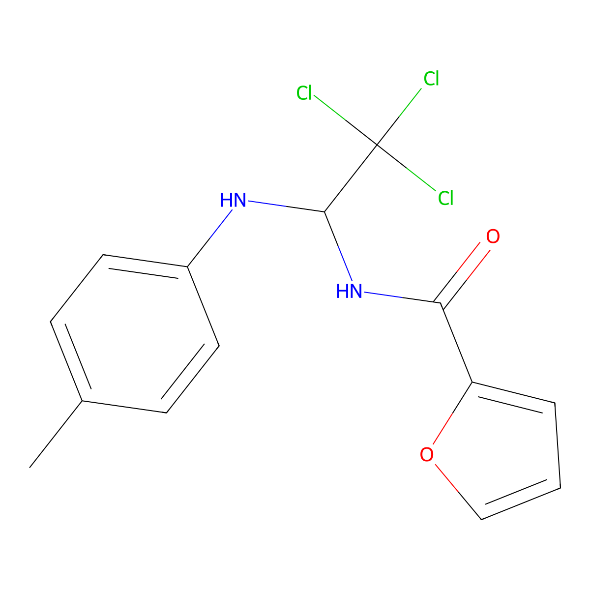 N-[2,2,2-trichloro-1-(4-methylanilino)ethyl]furan-2-carboxamide molecular structure, CAS 298190-68-8