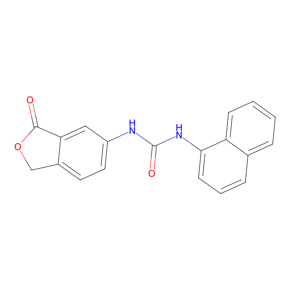 1-Naphthalen-1-yl-3-(3-oxo-1,3-dihydro-2-benzofuran-5-yl)urea molecular structure, CAS 298191-02-3