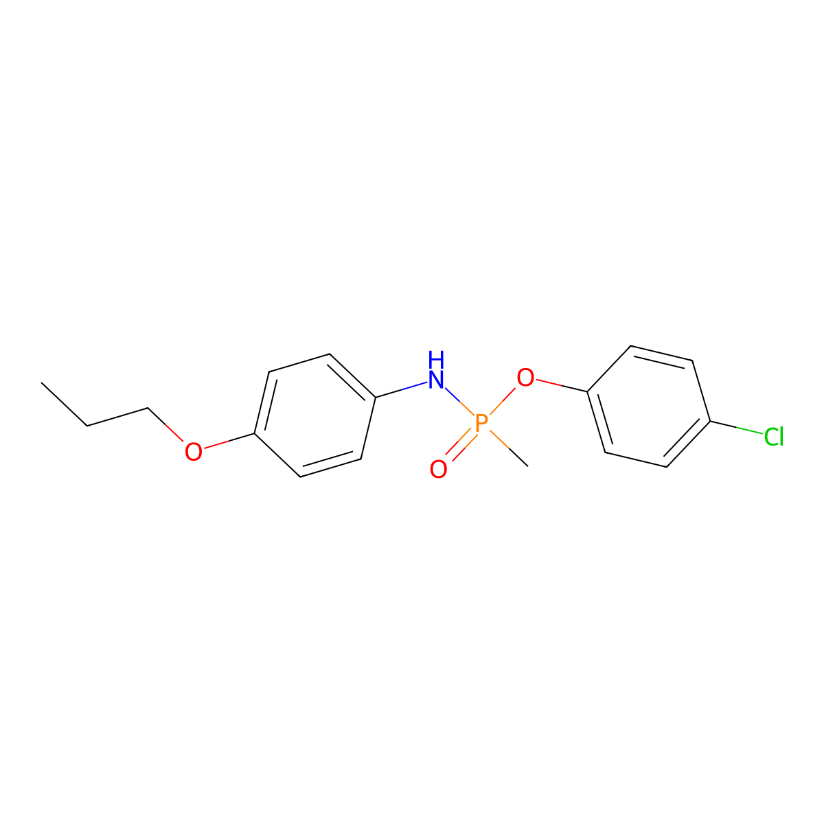 N-[(4-chlorophenoxy)-methylphosphoryl]-4-propoxyaniline molecular structure, CAS 298192-34-4