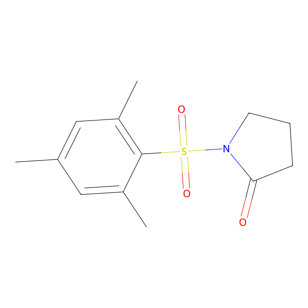 1-[(2,4,6-Trimethylphenyl)sulfonyl]pyrrolidin-2-one molecular structure, CAS 298193-11-0