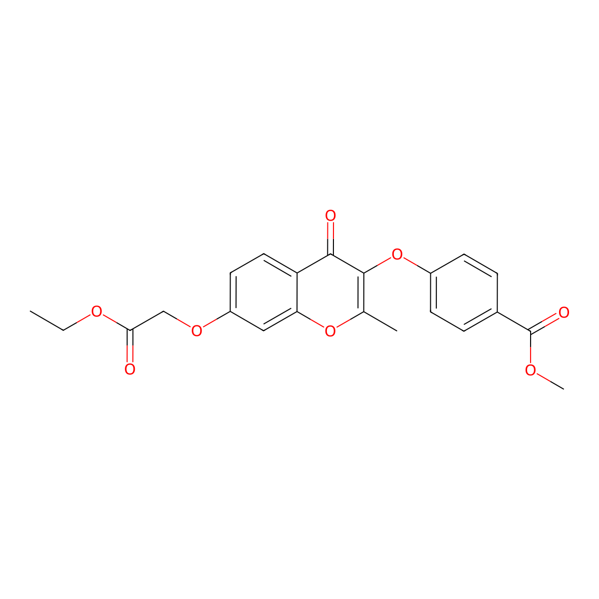 methyl 4-{[7-(2-ethoxy-2-oxoethoxy)-2-methyl-4-oxo-4H-chromen-3-yl]oxy}benzoate molecular structure, CAS 298193-21-2