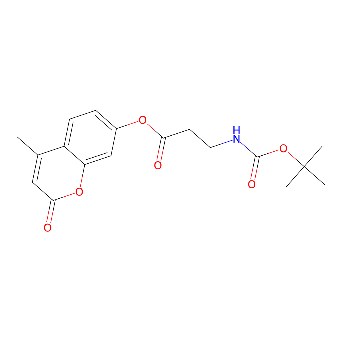 4-methyl-2-oxo-2H-chromen-7-yl N-(tert-butoxycarbonyl)-beta-alaninate molecular structure, CAS 298193-54-1