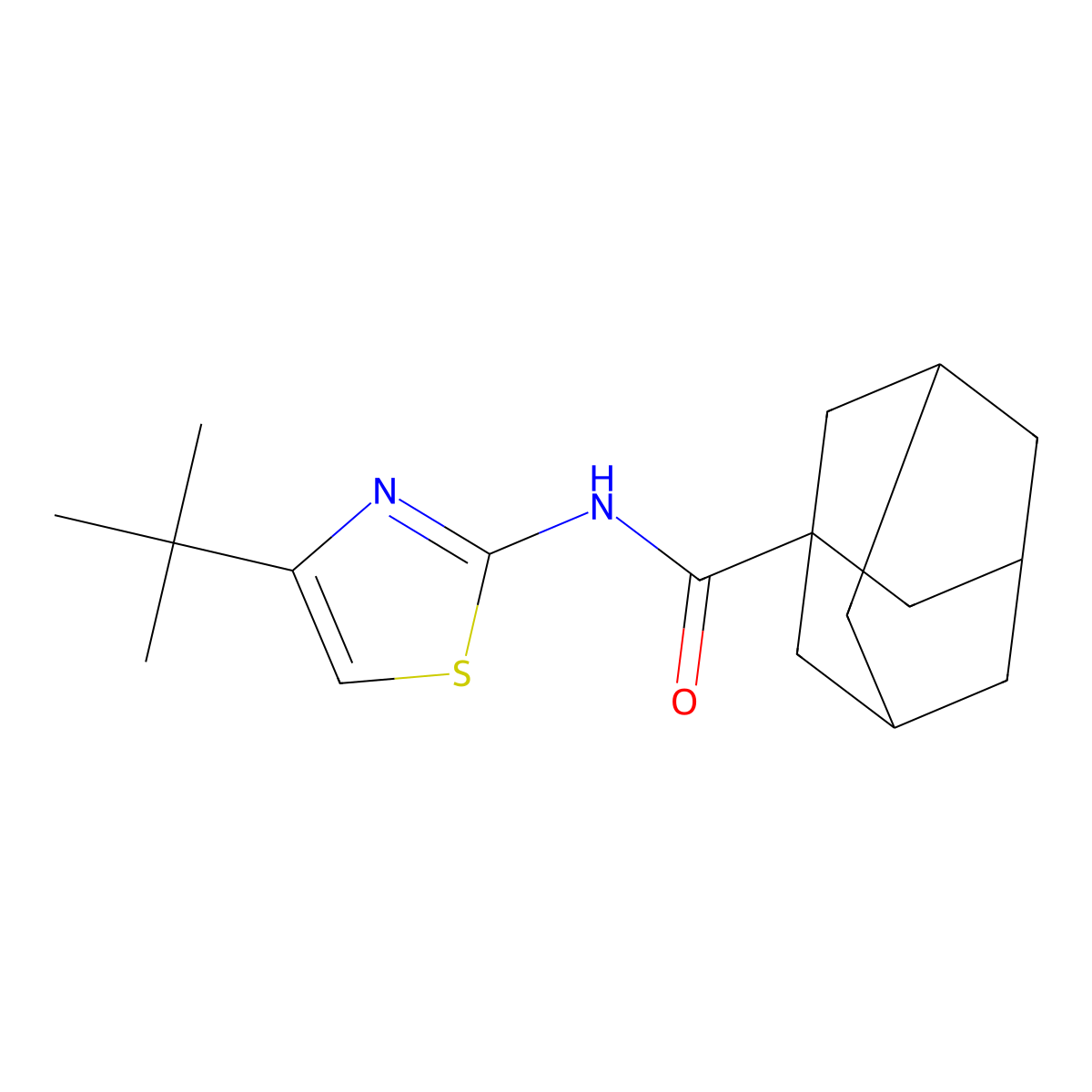 N-(4-tert-butyl-1,3-thiazol-2-yl)adamantane-1-carboxamide molecular structure, CAS 298193-62-1
