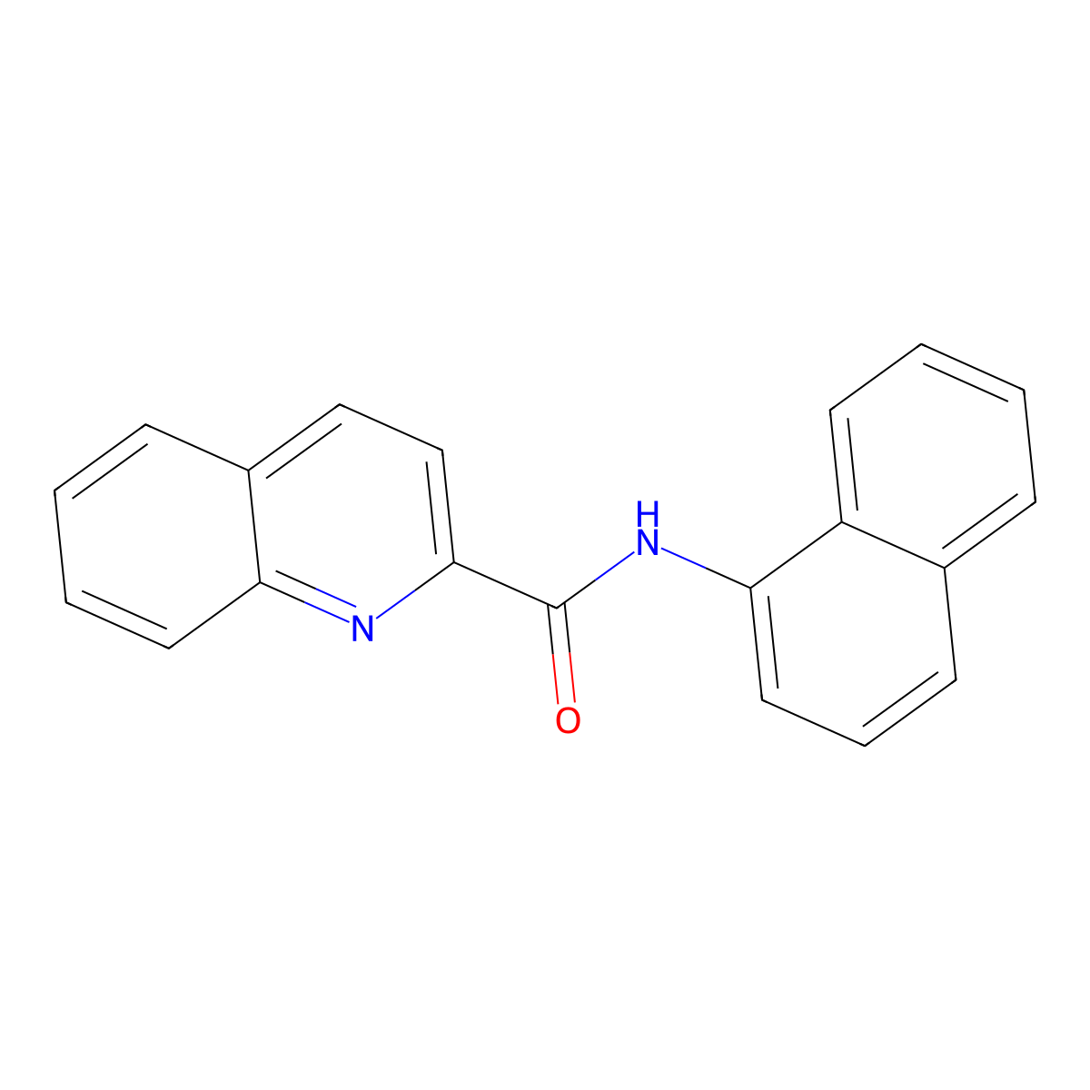 N-(naphthalen-1-yl)quinoline-2-carboxamide molecular structure, CAS 298193-67-6