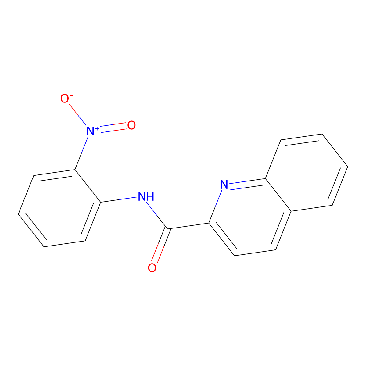 N-(2-nitrophenyl)quinoline-2-carboxamide molecular structure, CAS 298193-75-6