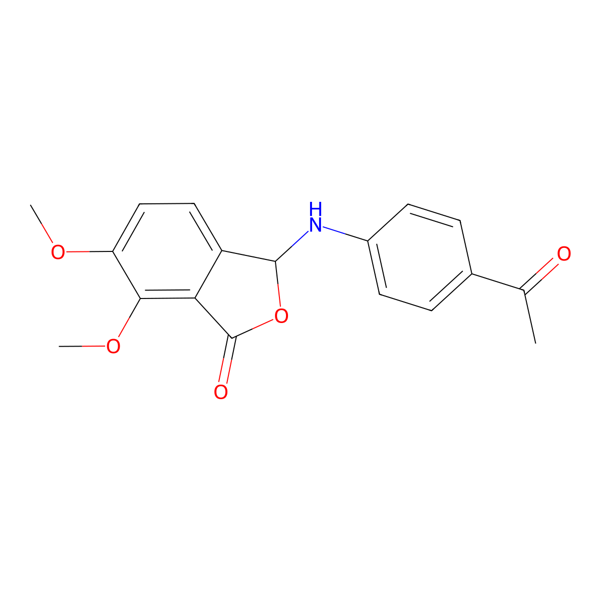 3-[(4-acetylphenyl)amino]-6,7-dimethoxy-2-benzofuran-1(3H)-one molecular structure, CAS 298193-81-4