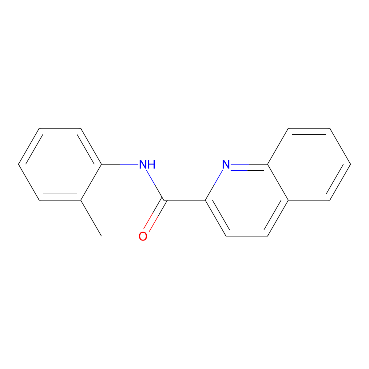 N-(2-methylphenyl)quinoline-2-carboxamide molecular structure, CAS 298193-93-8