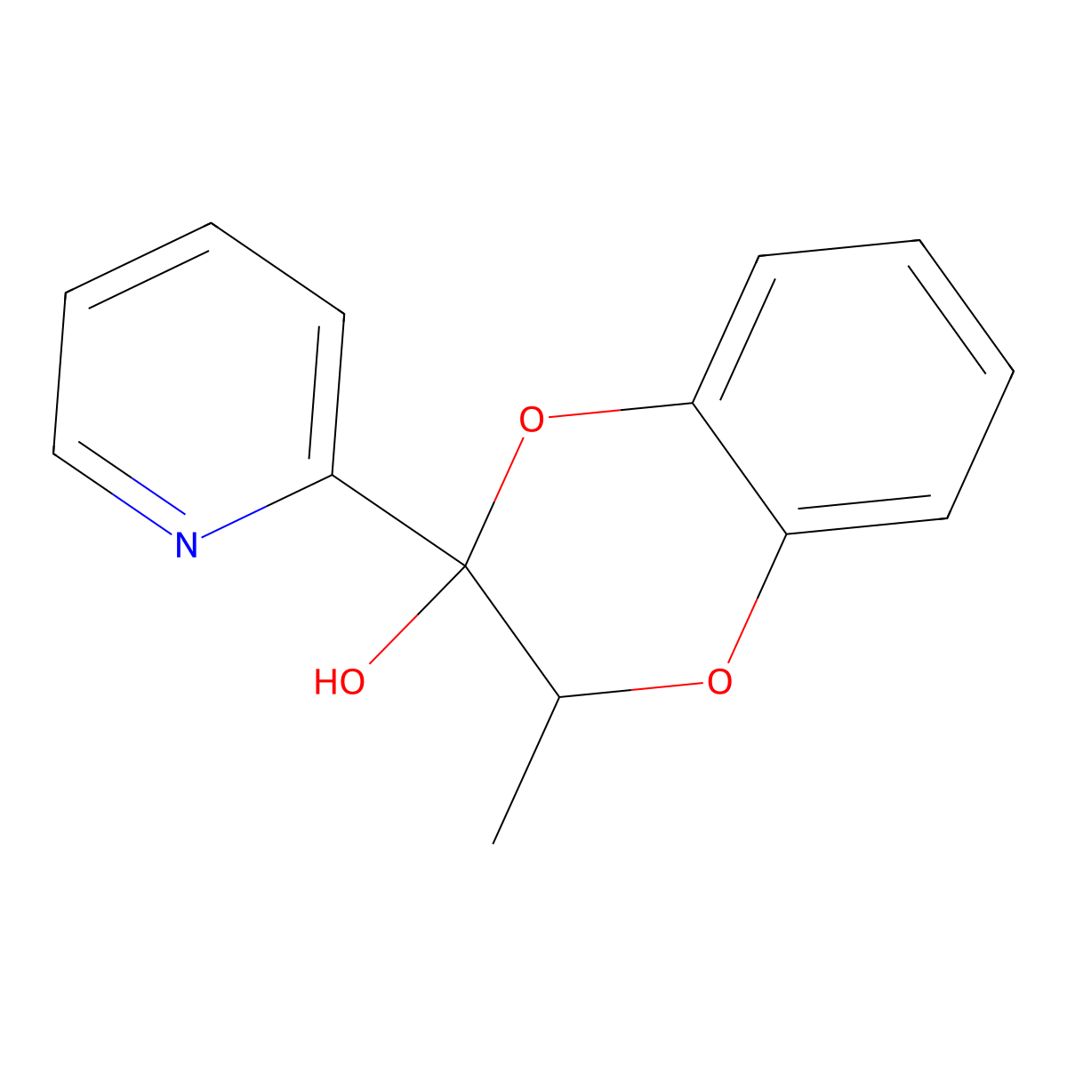 2-methyl-3-pyridin-2-yl-2H-1,4-benzodioxin-3-ol molecular structure, CAS 298194-16-8