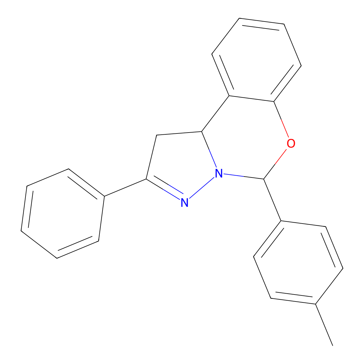5-(4-Methylphenyl)-2-phenyl-1,10b-dihydropyrazolo[1,5-c][1,3]benzoxazine molecular structure, CAS 298194-38-4