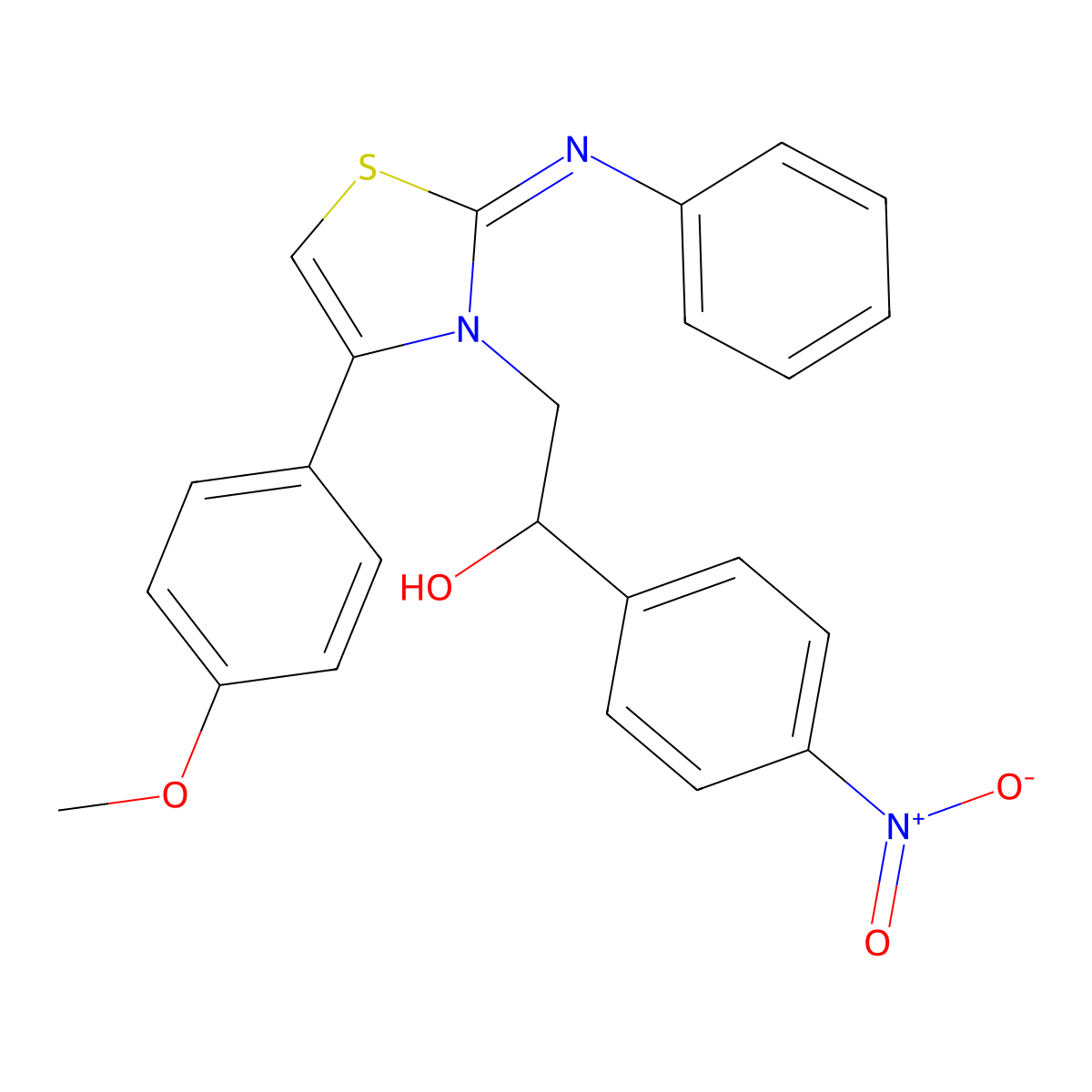 (Z)-2-(4-(4-methoxyphenyl)-2-(phenylimino)thiazol-3(2H)-yl)-1-(4-nitrophenyl)ethanol molecular structure, CAS 298194-53-3