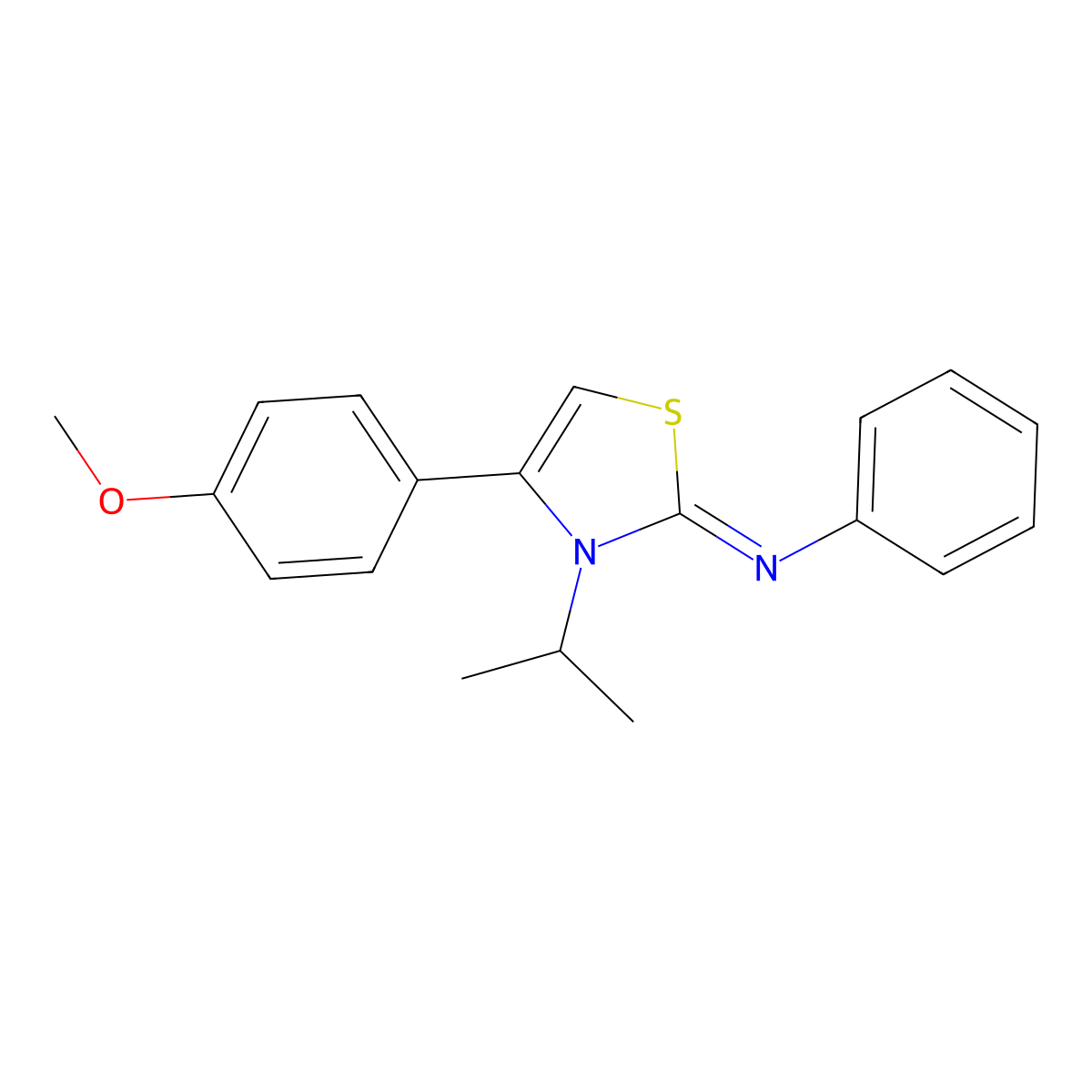 (Z)-N-(3-isopropyl-4-(4-methoxyphenyl)thiazol-2(3H)-ylidene)aniline molecular structure, CAS 298194-54-4