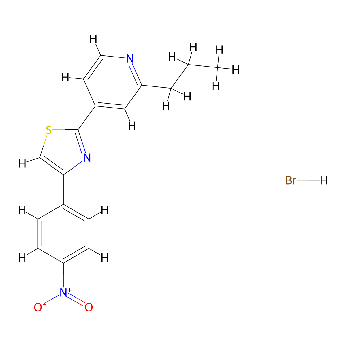 4-(4-(4-Nitrophenyl)-1,3-thiazol-2-yl]-2-propylpyridine hydrobromide molecular structure, CAS 298197-07-6