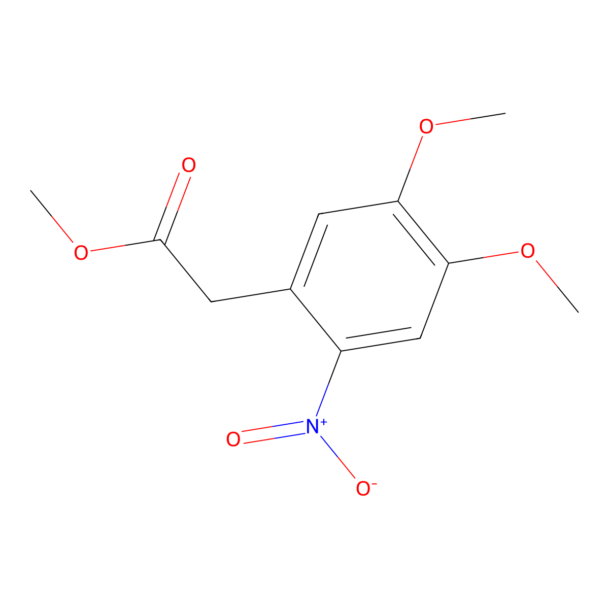 Methyl 2-(4,5-dimethoxy-2-nitrophenyl)acetate molecular structure, CAS 2982-53-8