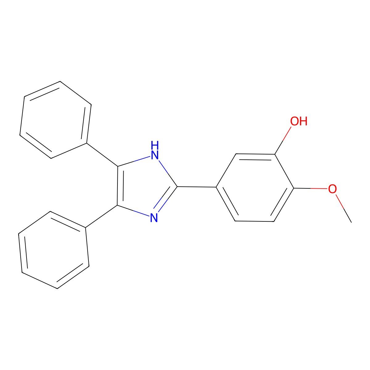 5-(4,5-diphenyl-1H-imidazol-2-yl)-2-methoxyphenol molecular structure, CAS 298200-58-5