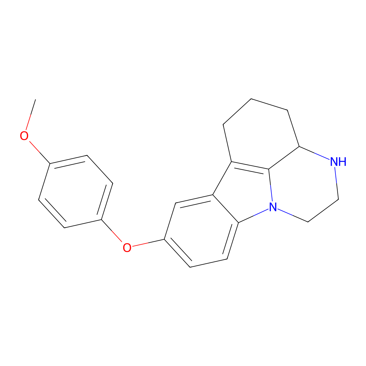 8-(4-methoxyphenoxy)-2,3,3a,4,5,6-hexahydro-1H-pyrazino[3,2,1-jk]carbazole molecular structure, CAS 298203-28-8