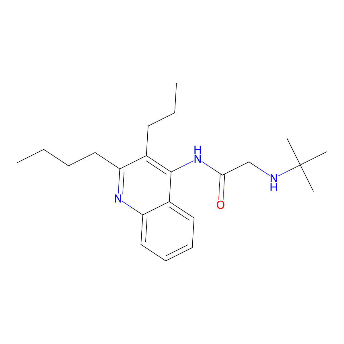 N-(2-Butyl-3-propylquinolin-4-yl)-2-(tert-butylamino)acetamide molecular structure, CAS 298203-52-8