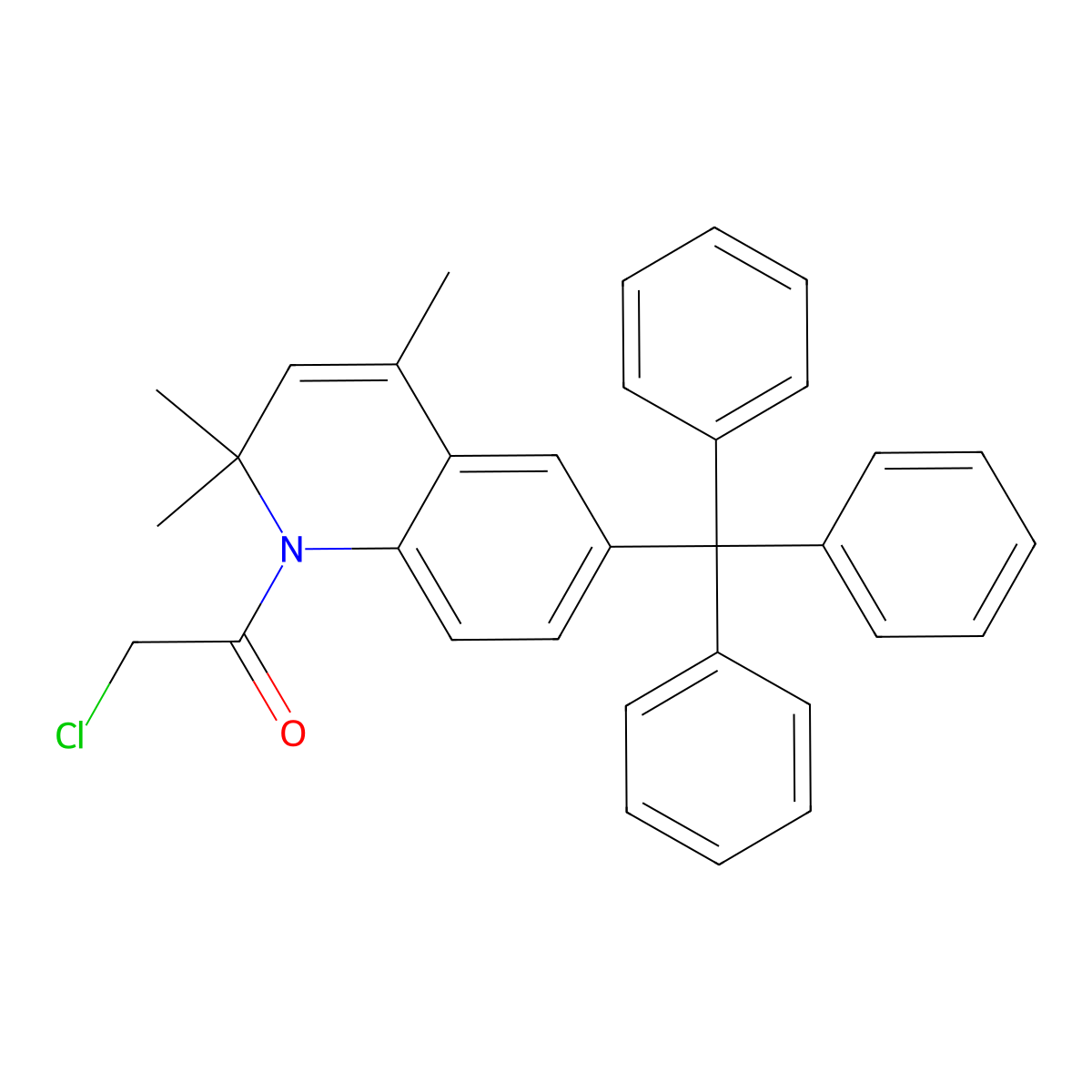2-Chloro-1-(2,2,4-trimethyl-6-tritylquinolin-1-yl)ethanone molecular structure, CAS 298204-15-6