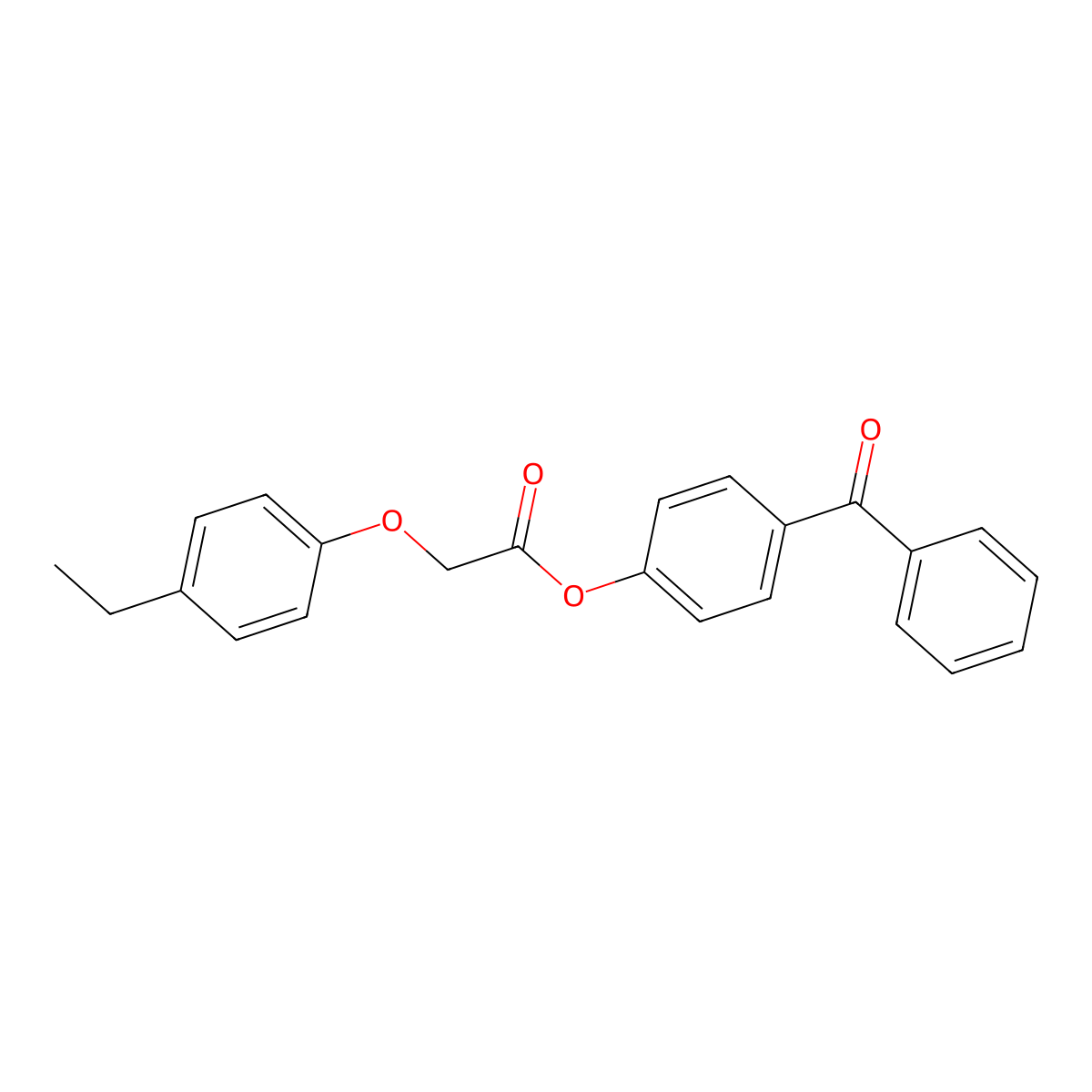 4-Benzoylphenyl 2-(4-ethylphenoxy)acetate molecular structure, CAS 298206-88-9