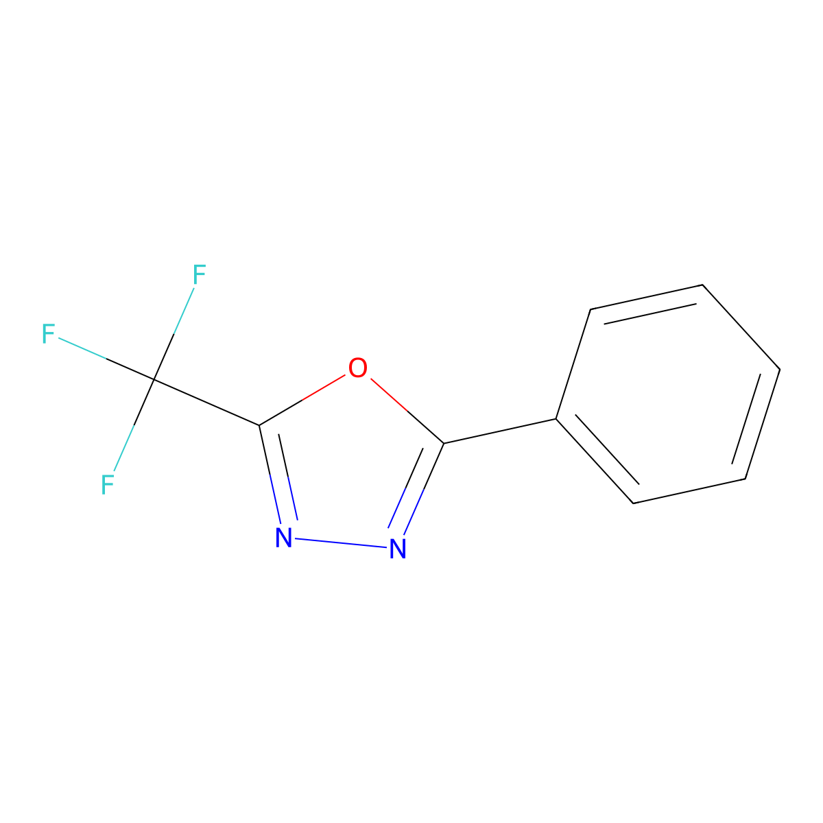 2-Phenyl-5-trifluoromethyl-[1,3,4]oxadiazole molecular structure, CAS 298207-18-8