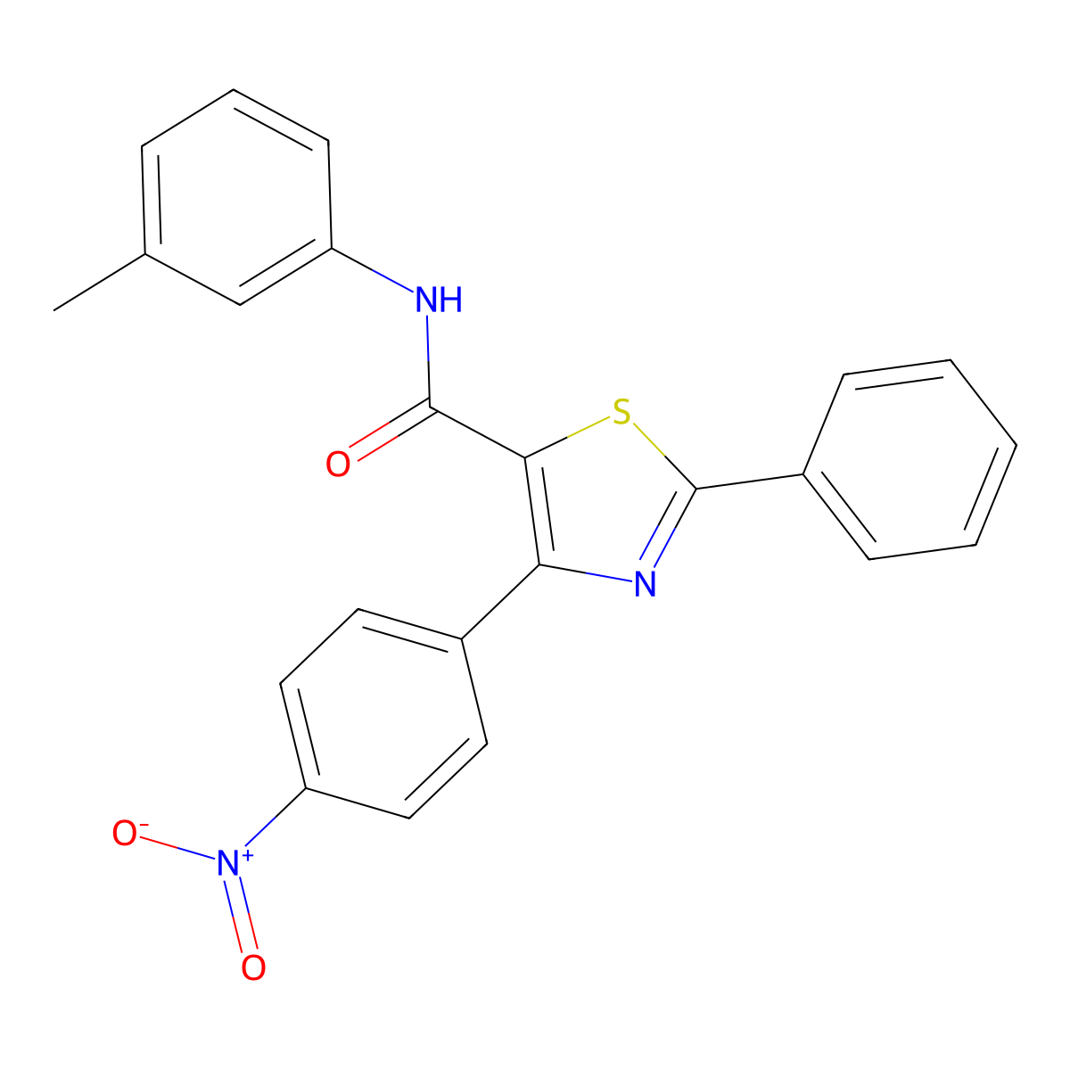 N-(3-methylphenyl)-4-(4-nitrophenyl)-2-phenyl-5-thiazolecarboxamide molecular structure, CAS 298207-41-7