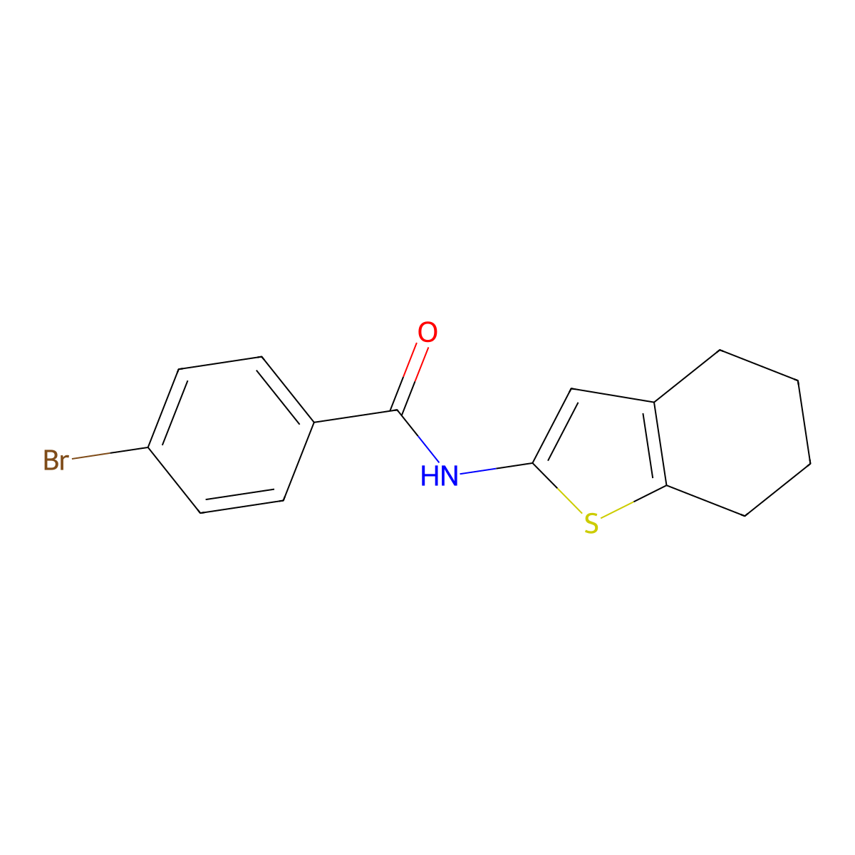 4-bromo-N-(4,5,6,7-tetrahydro-1-benzothiophen-2-yl)benzamide molecular structure, CAS 298207-59-7
