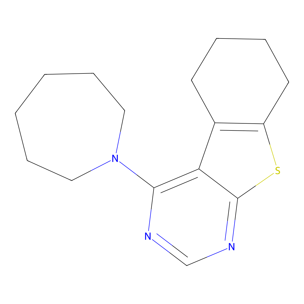 4-(1-Azepanyl)-5,6,7,8-tetrahydro[1]benzothieno[2,3-d]pyrimidine molecular structure, CAS 298207-60-0