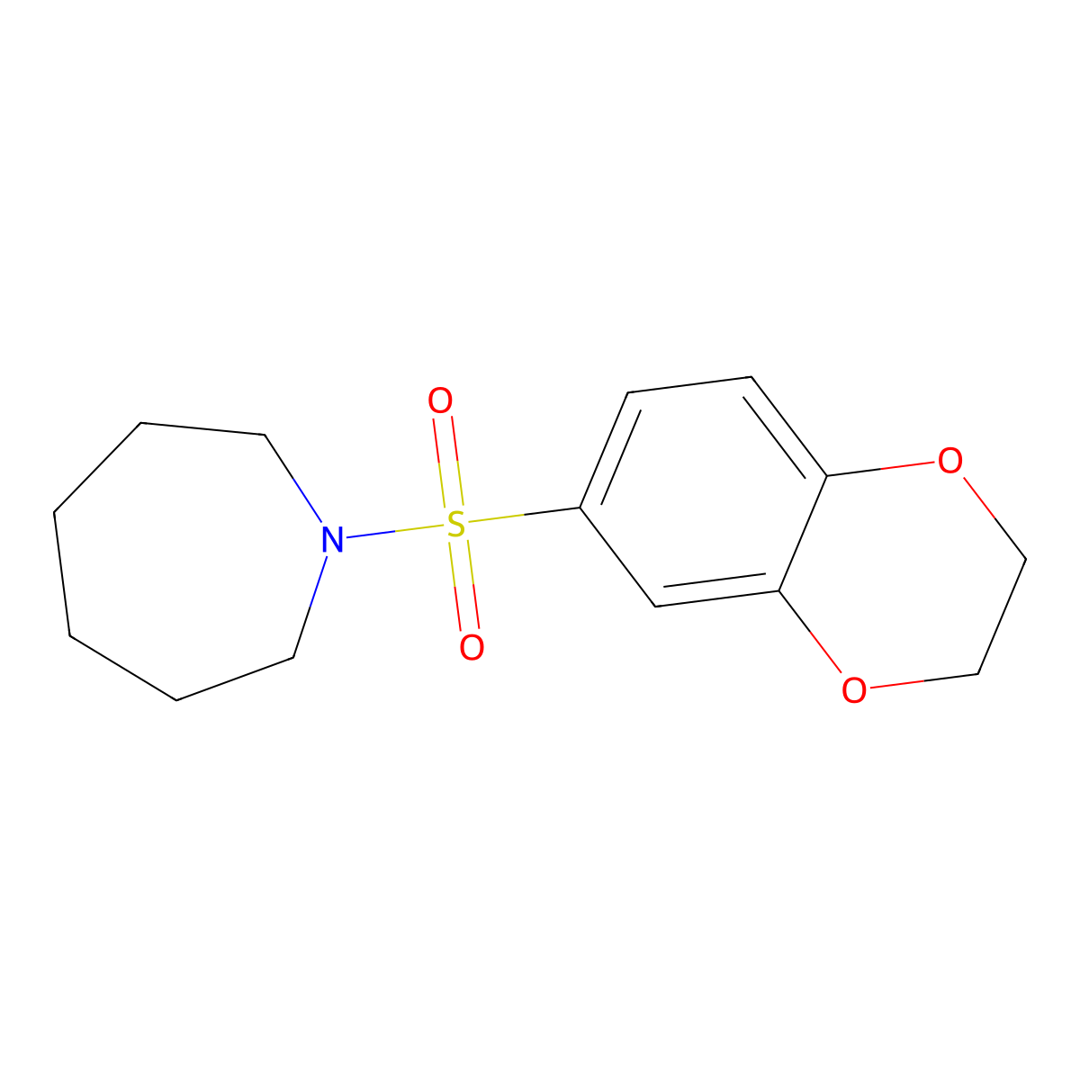 1-(2,3-Dihydro-1,4-benzodioxin-6-ylsulfonyl)azepane molecular structure, CAS 298207-64-4