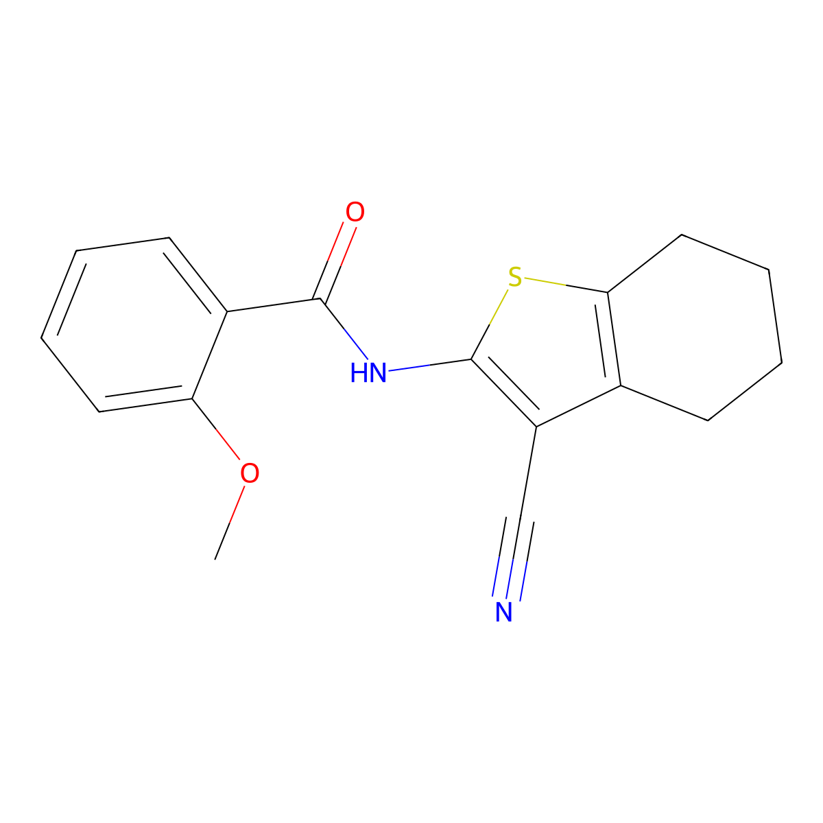N-(3-cyano-4,5,6,7-tetrahydro-1-benzothiophen-2-yl)-2-methoxybenzamide molecular structure, CAS 298207-74-6