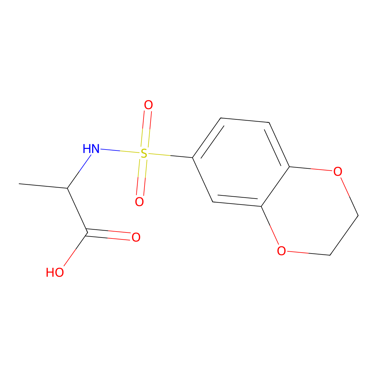 2-(2,3-Dihydro-benzo[1,4]dioxine-6-sulfonylamino)-propionic acid molecular structure, CAS 298207-76-8