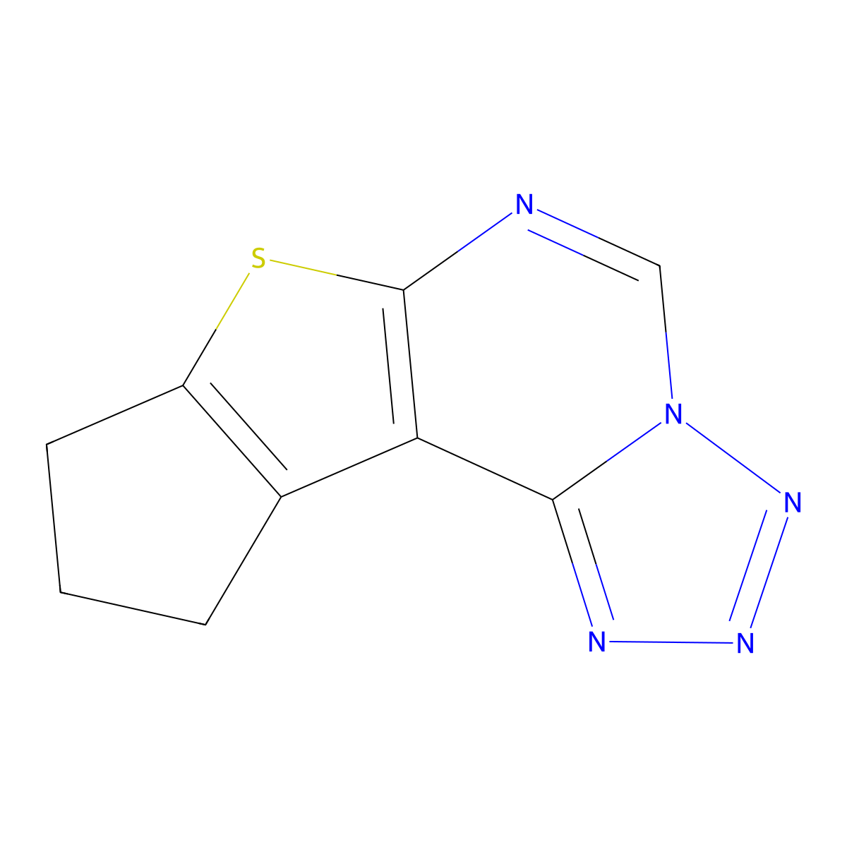 10-Thia-3,4,5,6,8-pentaazatetracyclo[7.6.0.0^{2,6}.0^{11,15}]pentadeca-1(9),2,4,7,11(15)-pentaene molecular structure, CAS 298207-94-0