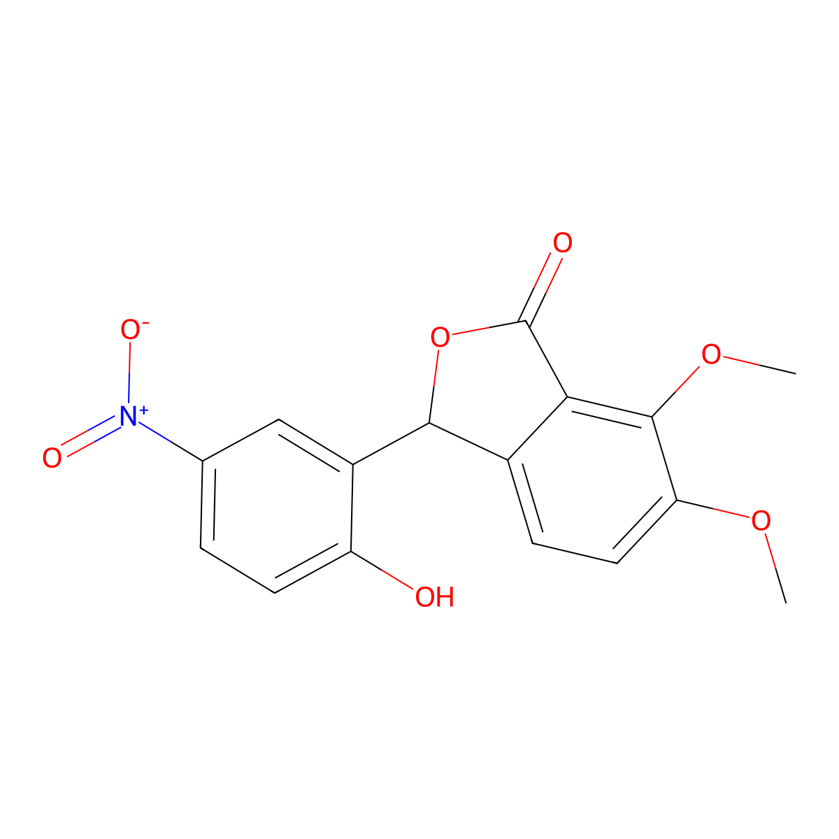 3-(2-hydroxy-5-nitrophenyl)-6,7-dimethoxy-3H-2-benzofuran-1-one molecular structure, CAS 298207-97-3