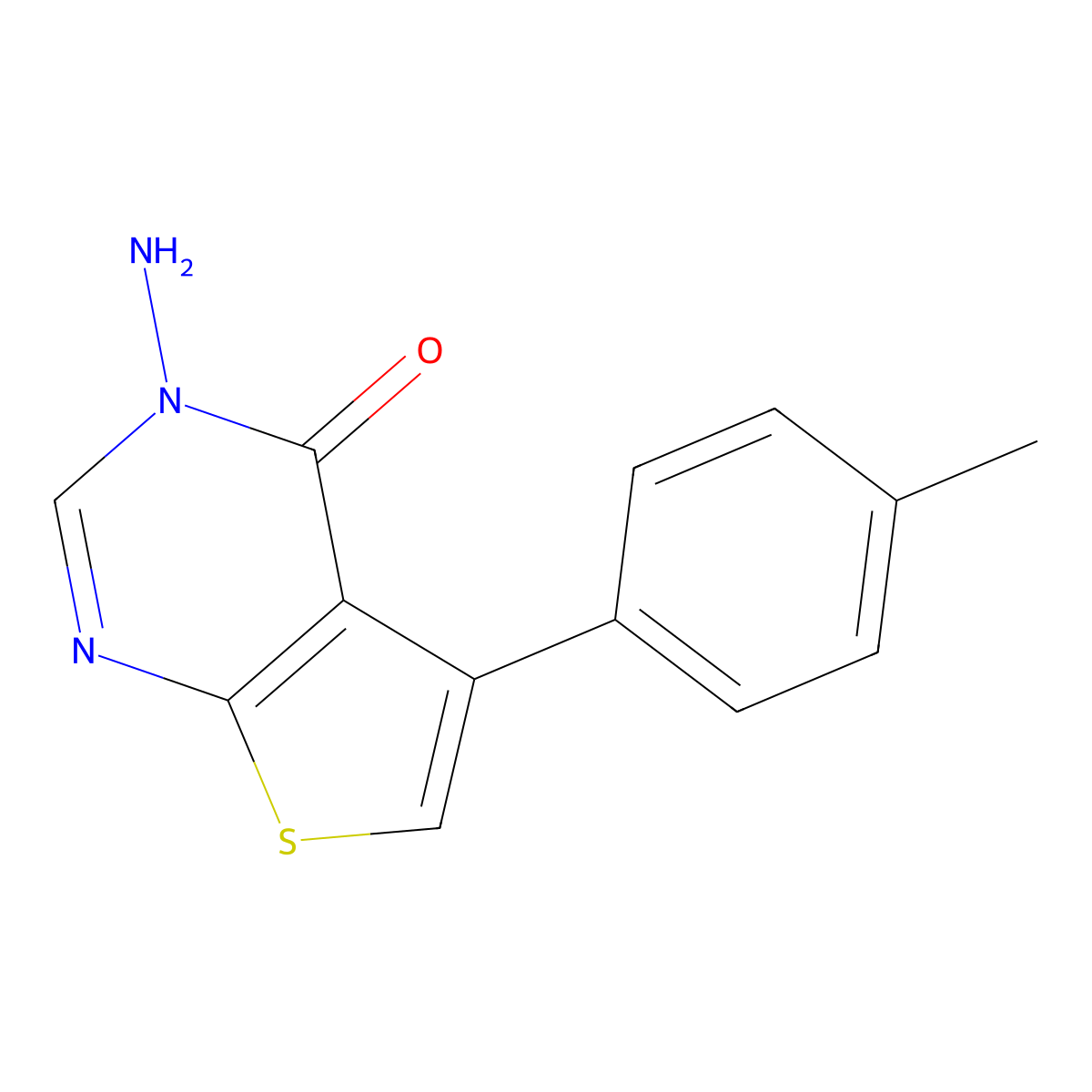 3-amino-5-(4-methylphenyl)thieno[2,3-d]pyrimidin-4(3H)-one molecular structure, CAS 298208-04-5