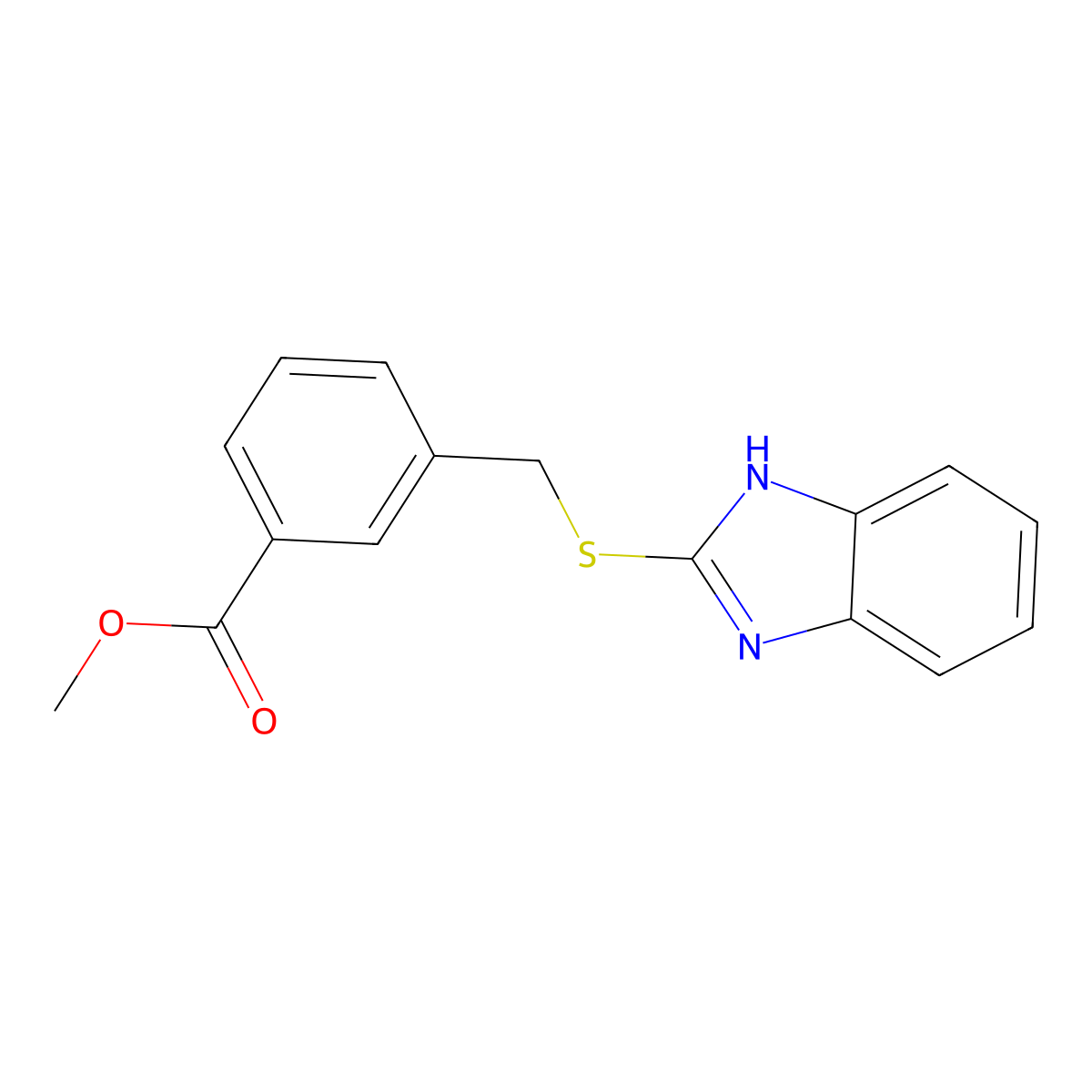 methyl 3-(1H-benzimidazol-2-ylsulfanylmethyl)benzoate molecular structure, CAS 298208-33-0