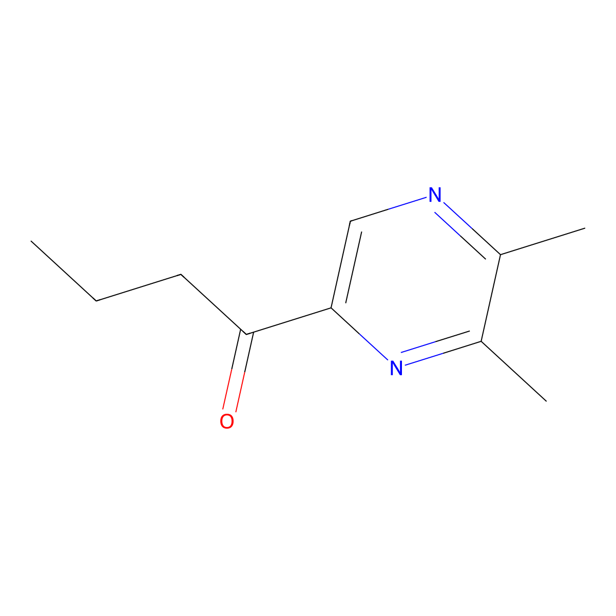 1-(5,6-Dimethylpyrazin-2-yl)butan-1-one molecular structure, CAS 298210-72-7