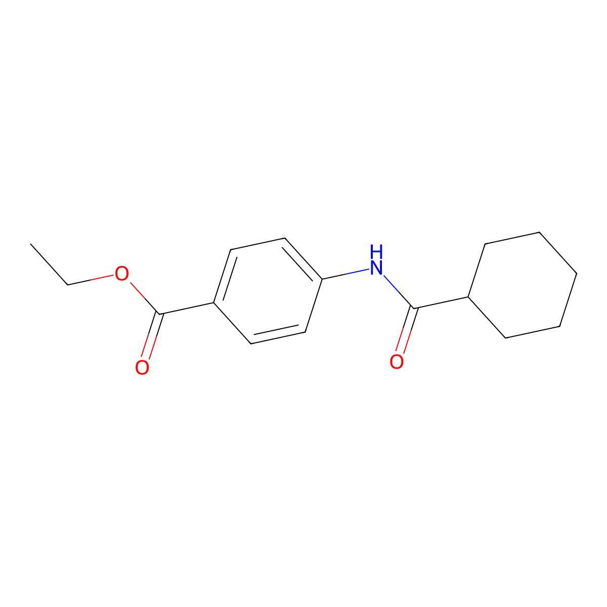Ethyl 4-[(cyclohexylcarbonyl)amino]benzoate molecular structure, CAS 298212-77-8