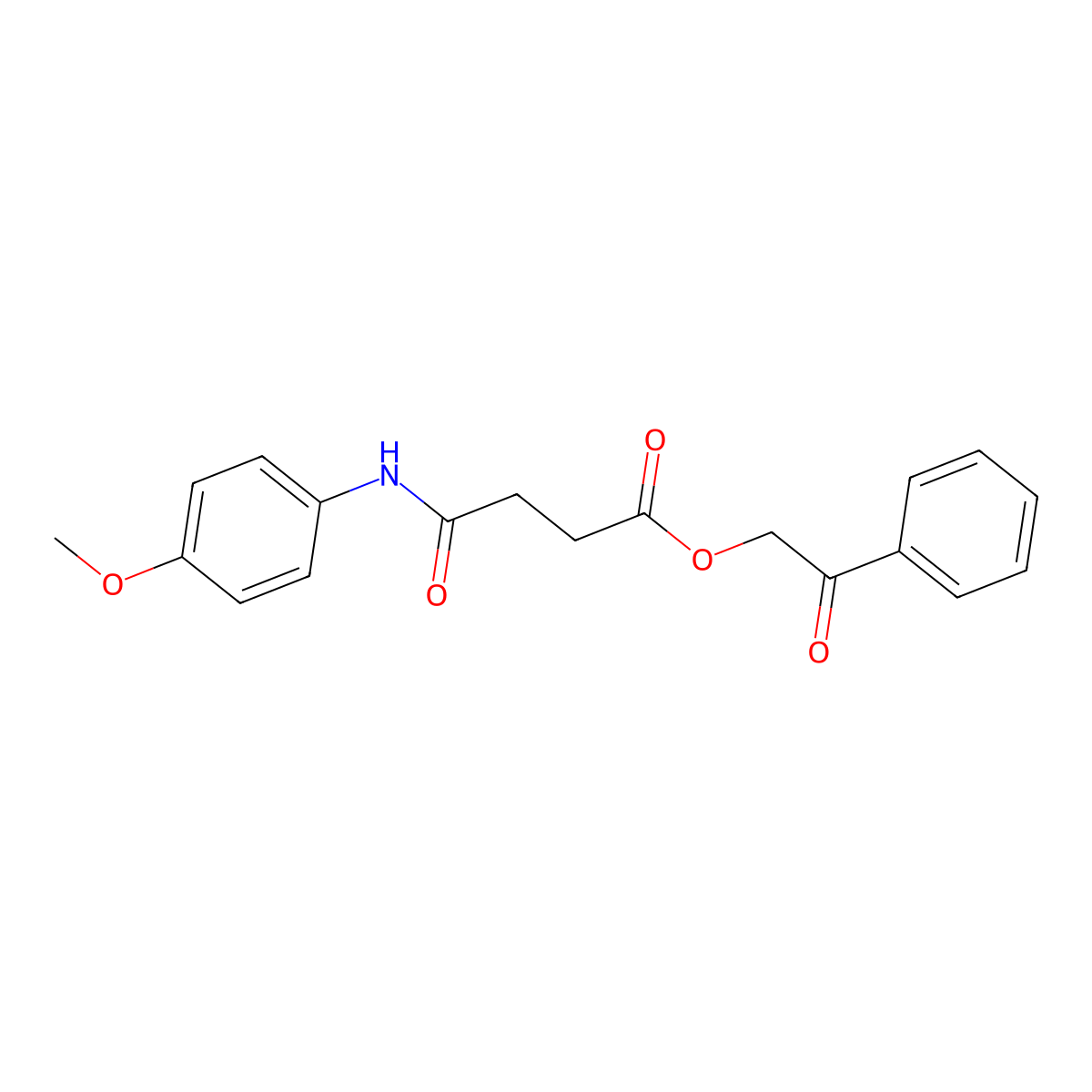 Phenacyl 4-(4-methoxyanilino)-4-oxobutanoate molecular structure, CAS 298212-84-7