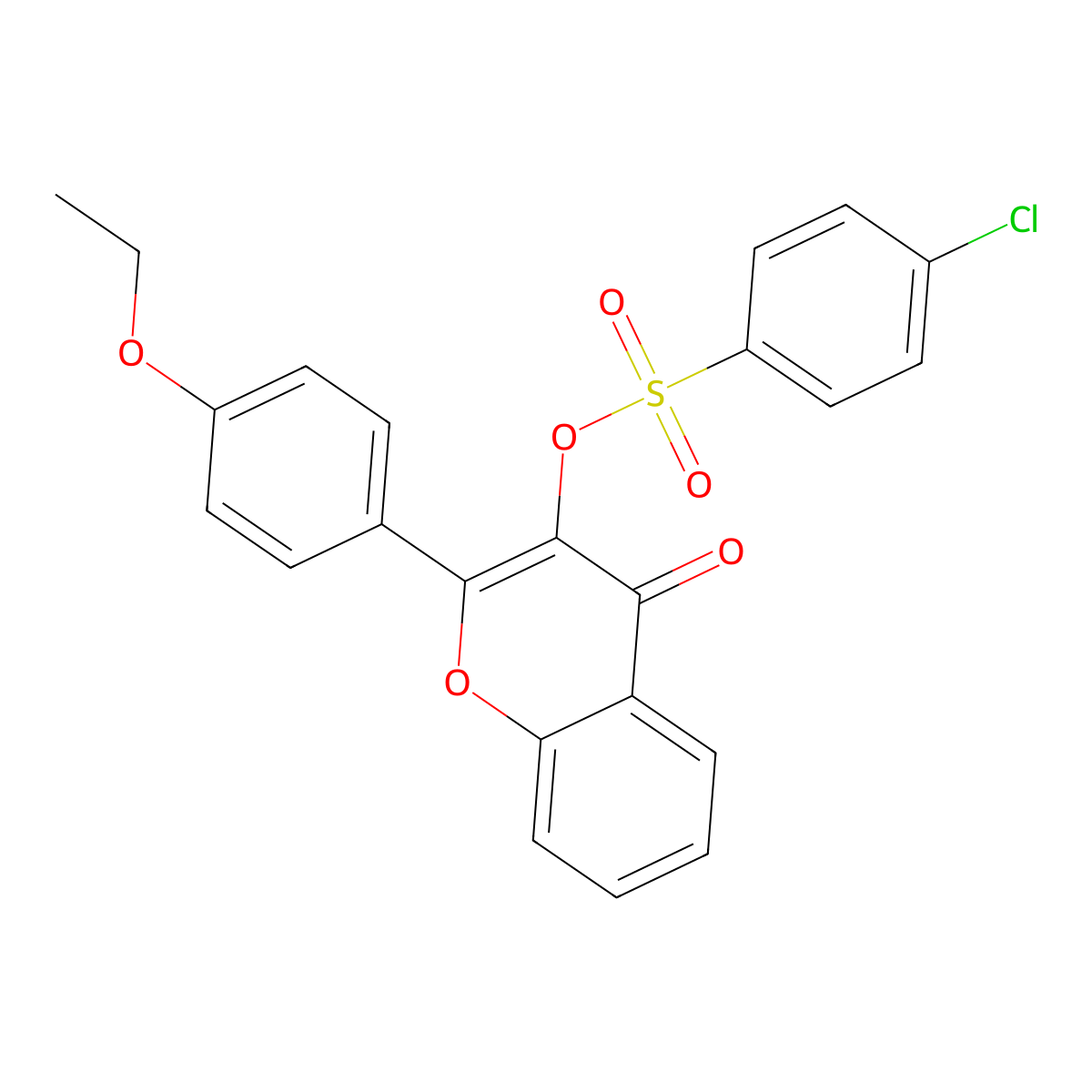 2-(4-Ethoxyphenyl)-4-oxochromen-3-yl 4-chlorobenzenesulfonate molecular structure, CAS 298215-03-9