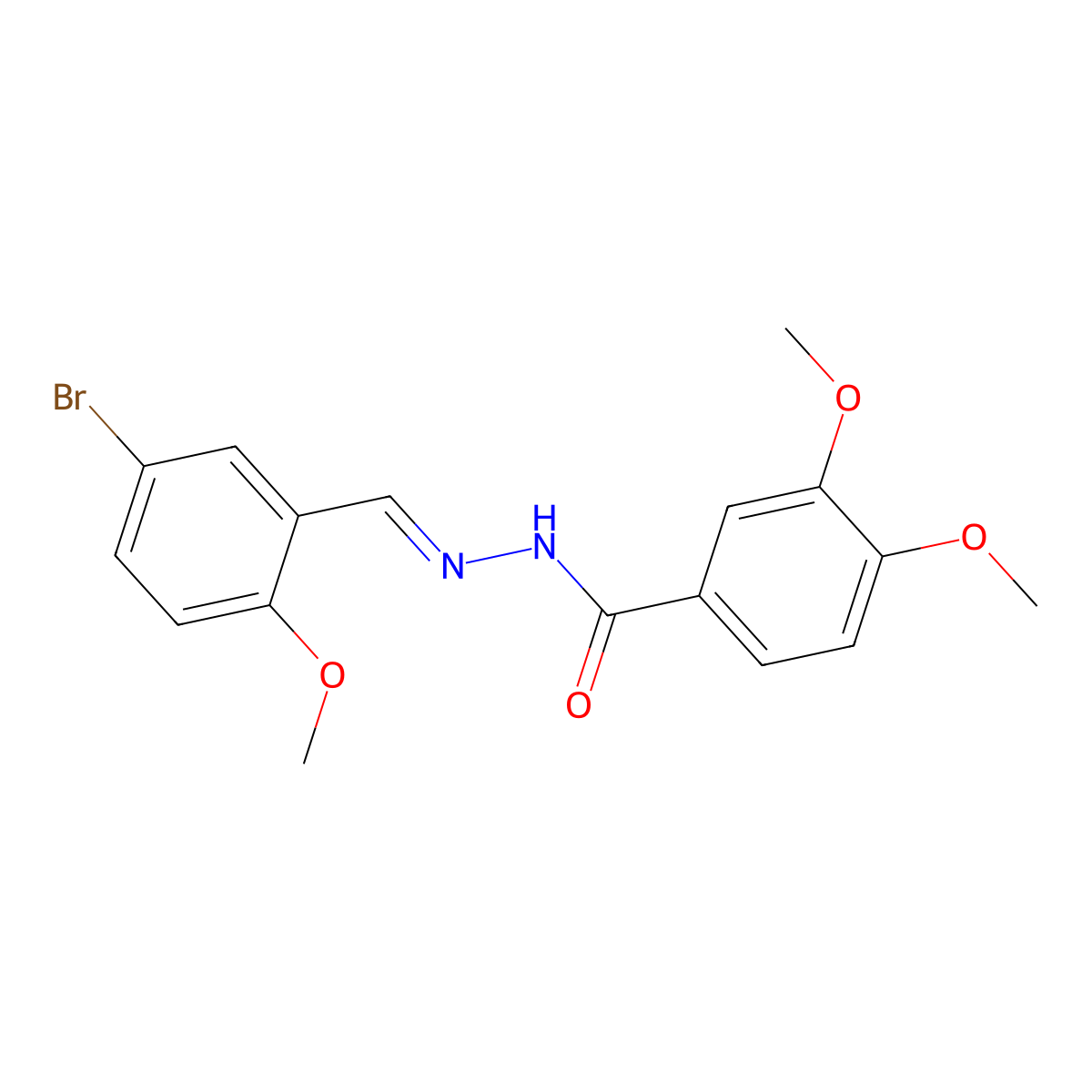 N'-[(5-bromo-2-methoxyphenyl)methylene]-3,4-dimethoxybenzenecarbohydrazide molecular structure, CAS 298215-12-0