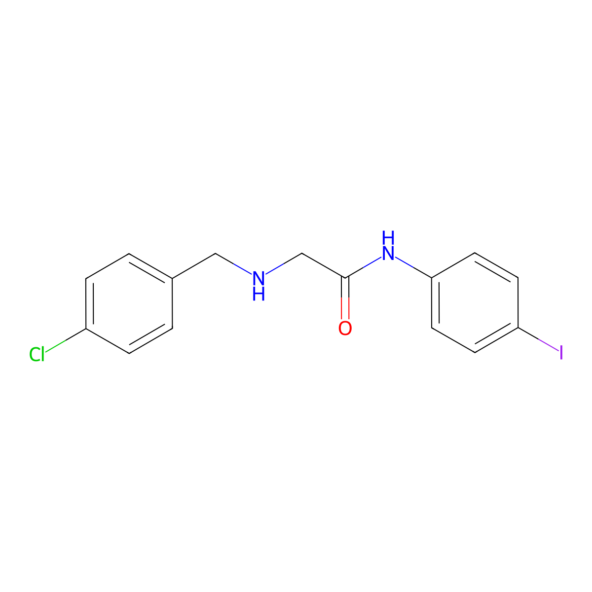2-[(4-chlorobenzyl)amino]-N-(4-iodophenyl)acetamide molecular structure, CAS 298215-15-3