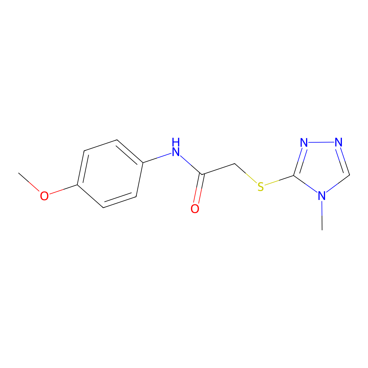 N-(4-methoxyphenyl)-2-[(4-methyl-4H-1,2,4-triazol-3-yl)sulfanyl]acetamide molecular structure, CAS 298215-20-0