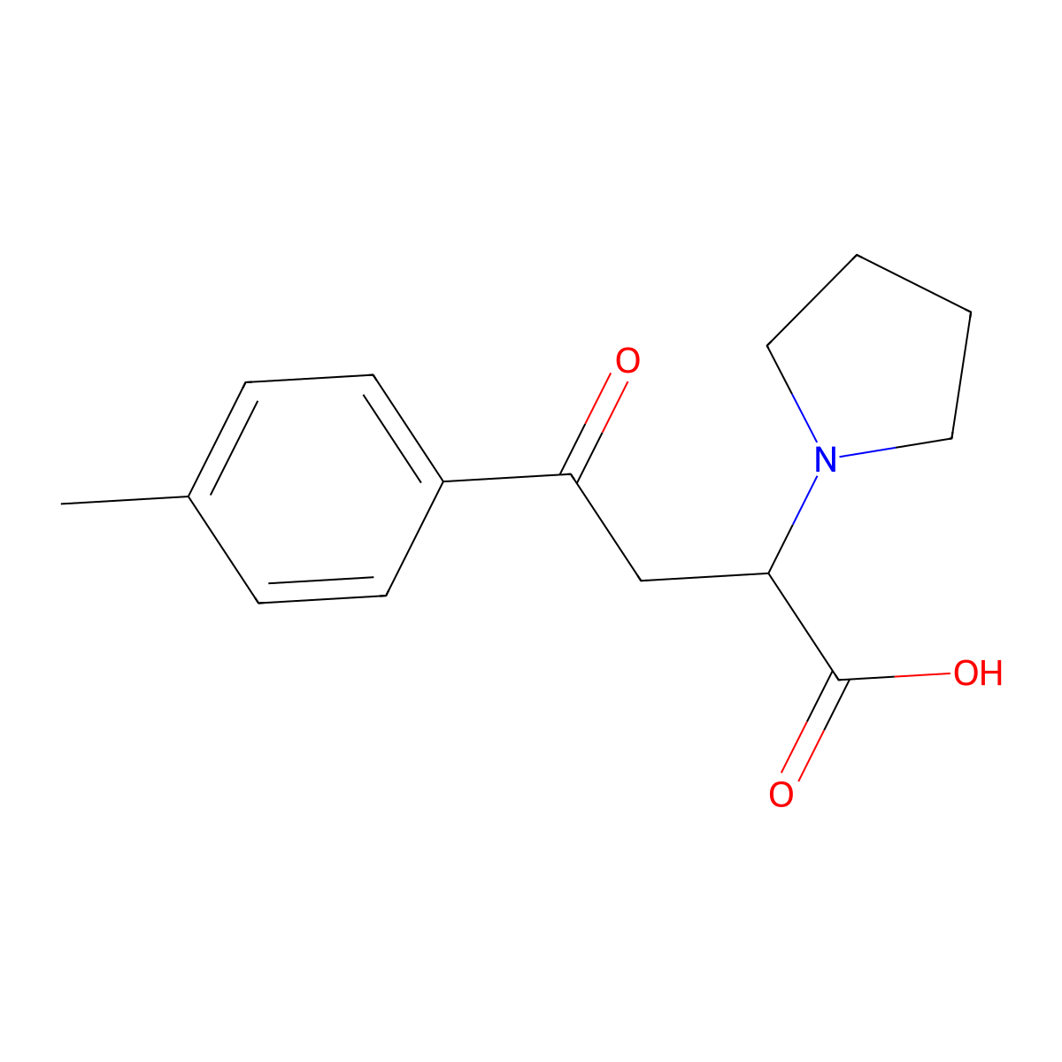 4-(4-Methylphenyl)-4-oxo-2-(1-pyrrolidinyl)butanoic acid molecular structure, CAS 298215-29-9