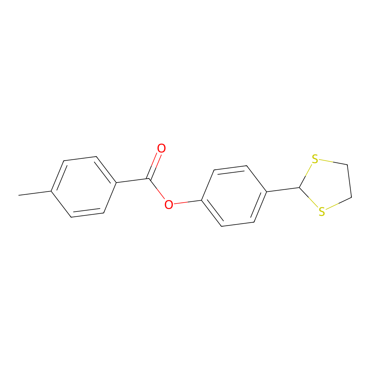 4-(1,3-Dithiolan-2-yl)phenyl 4-methylbenzoate molecular structure, CAS 298215-41-5