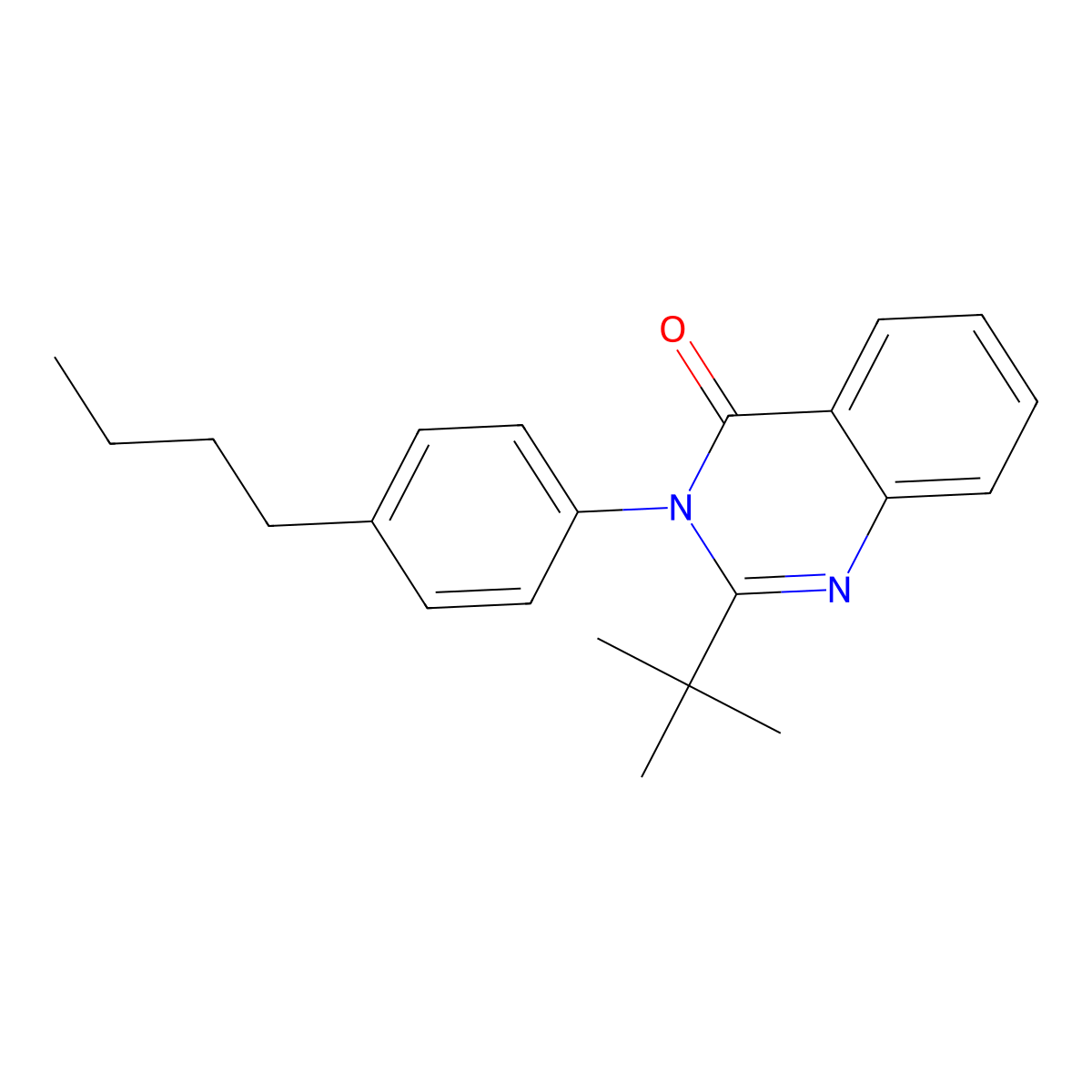 2-Tert-butyl-3-(4-butylphenyl)quinazolin-4-one molecular structure, CAS 298215-44-8