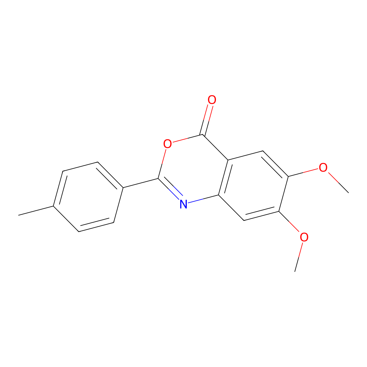 6,7-dimethoxy-2-(4-methylphenyl)-4H-3,1-benzoxazin-4-one molecular structure, CAS 298215-50-6